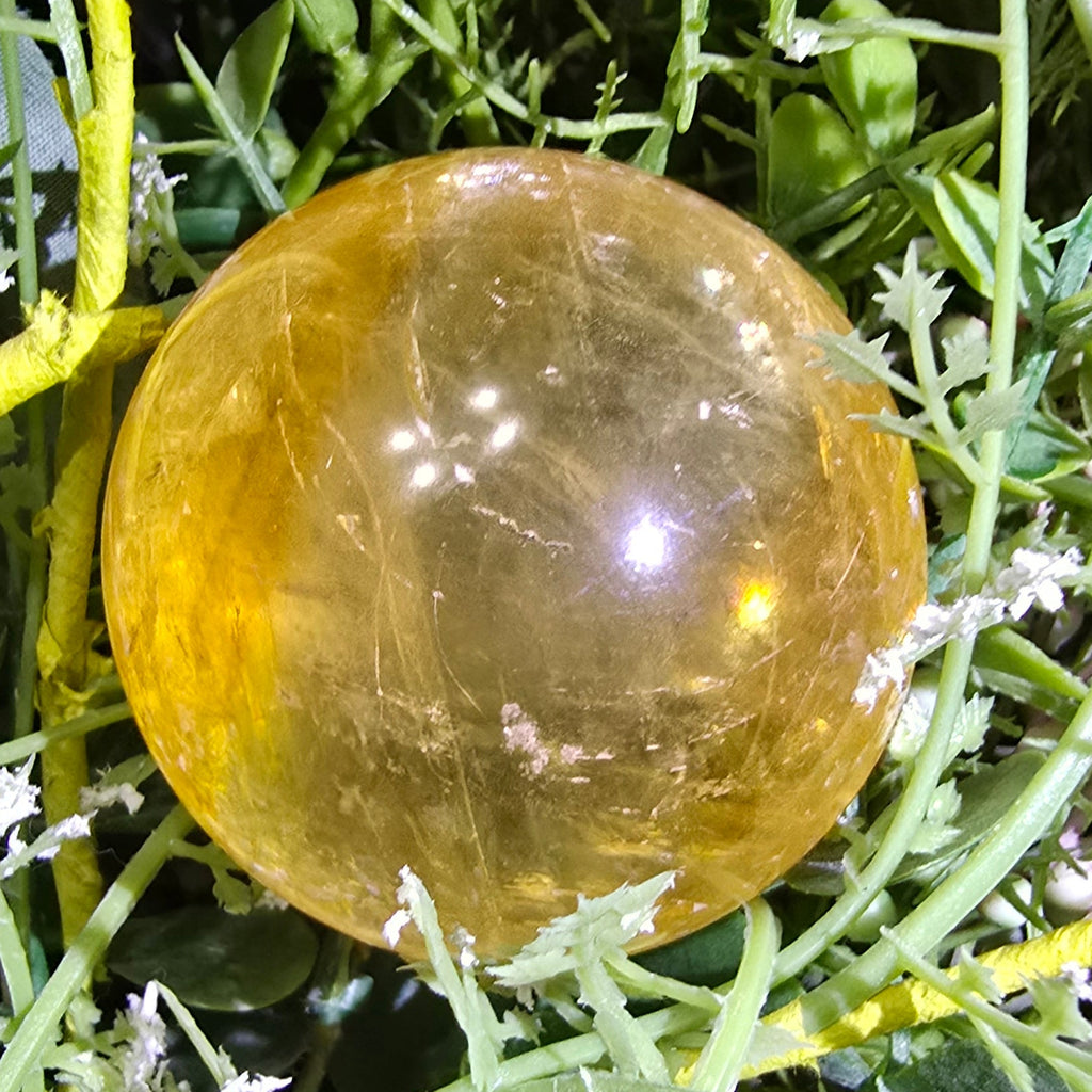 Honey calcite sphere