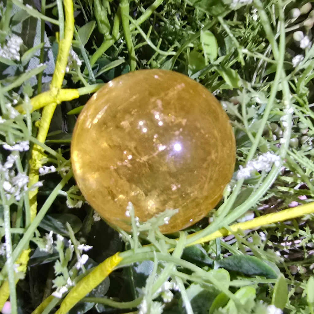 Honey calcite sphere