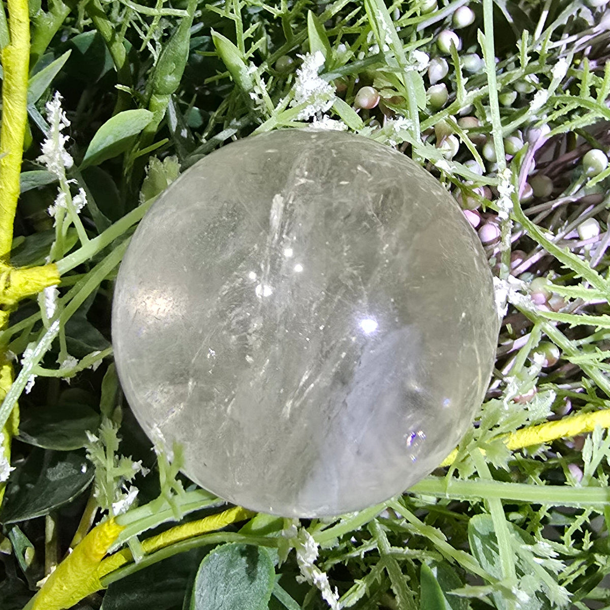 Clear quartz sphere