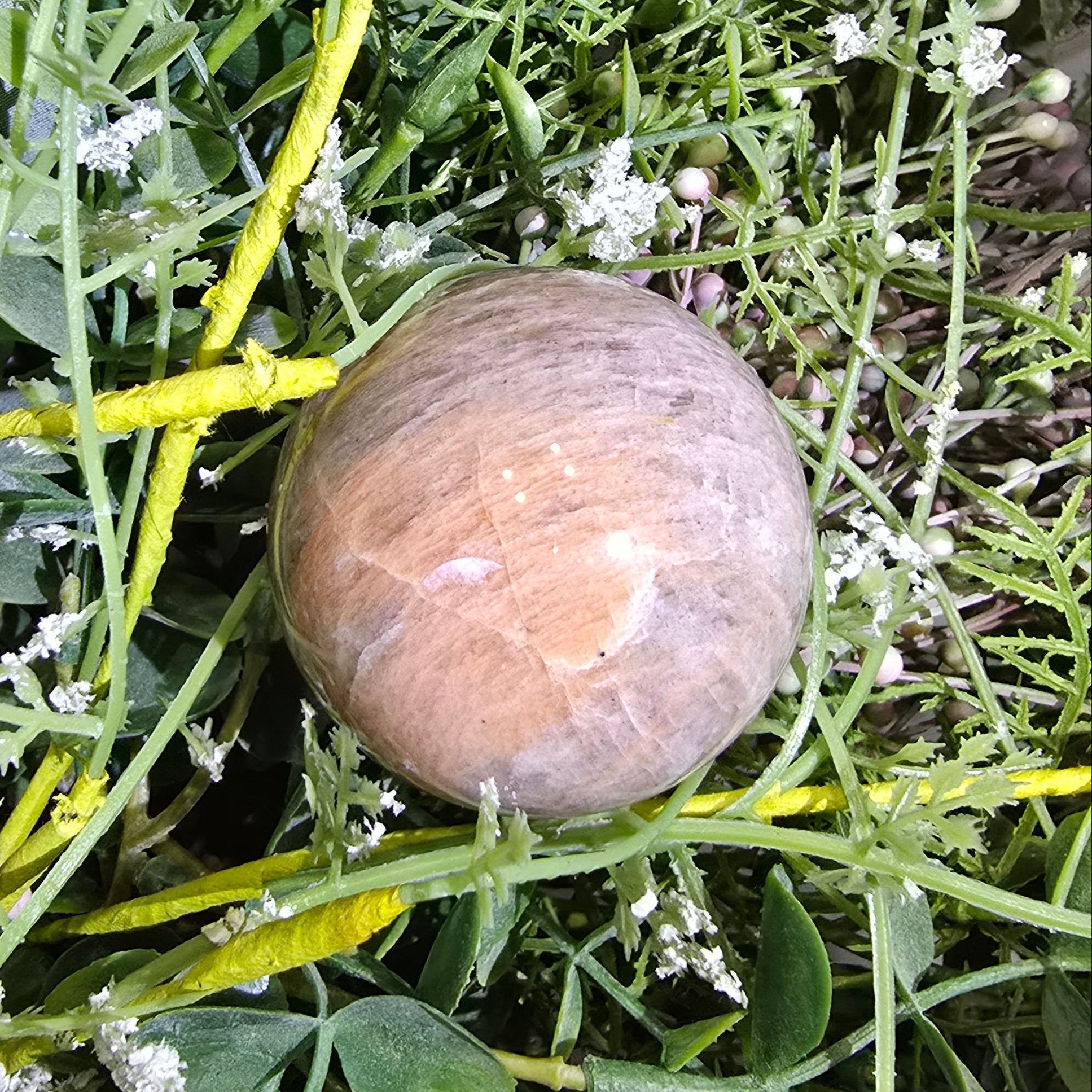 Peach moonstone sphere