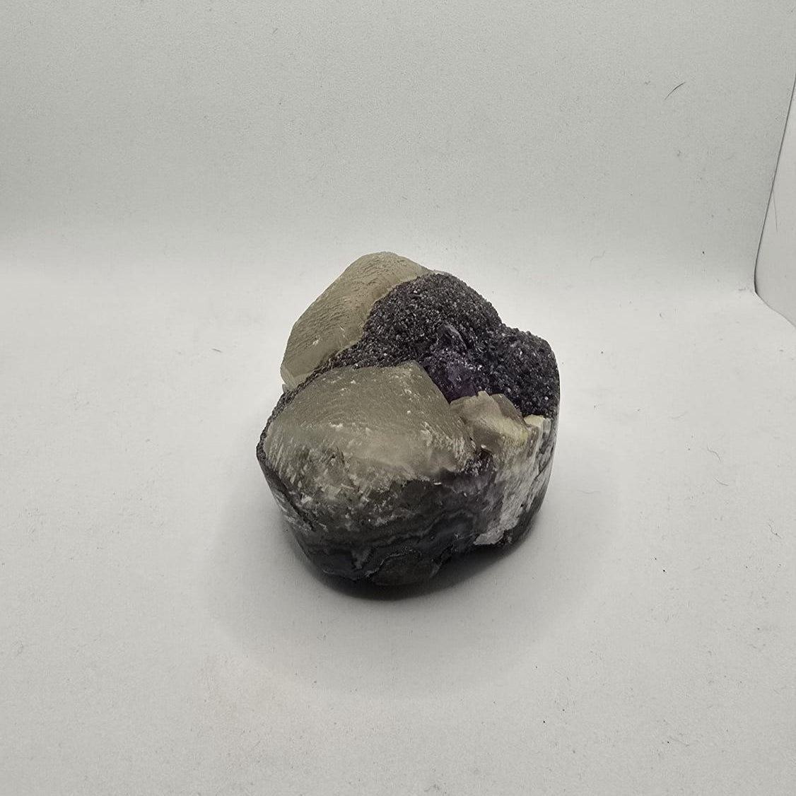Amethyst Cupcake specimen with calcite