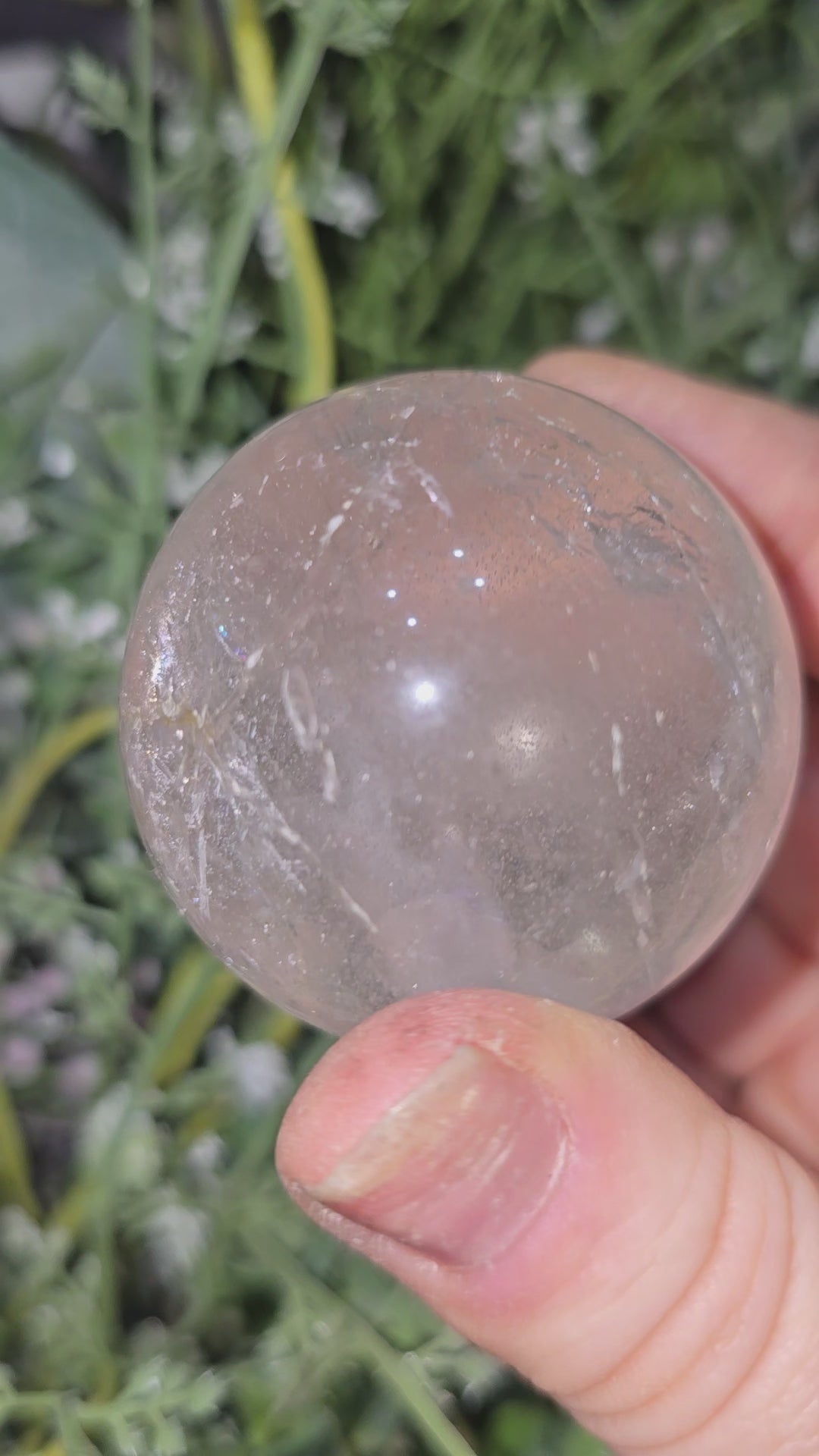Clear quartz sphere