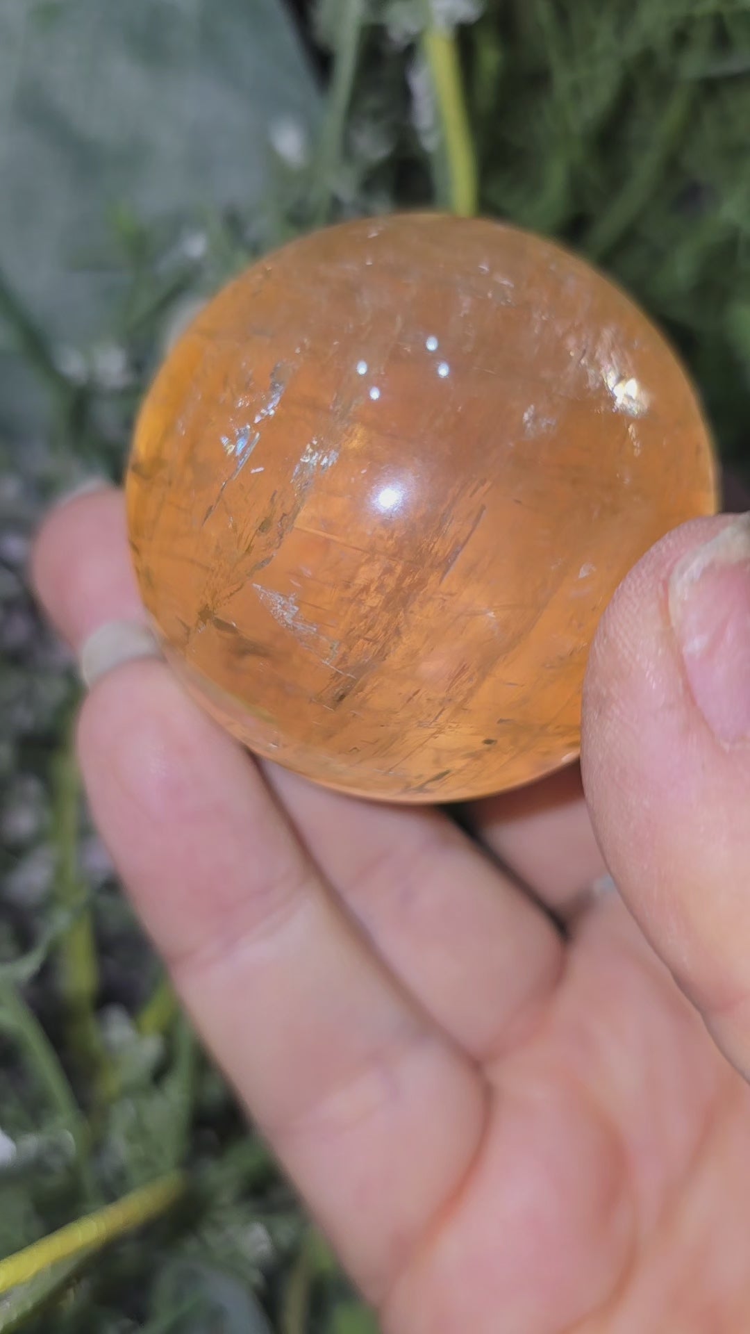 Honey calcite sphere