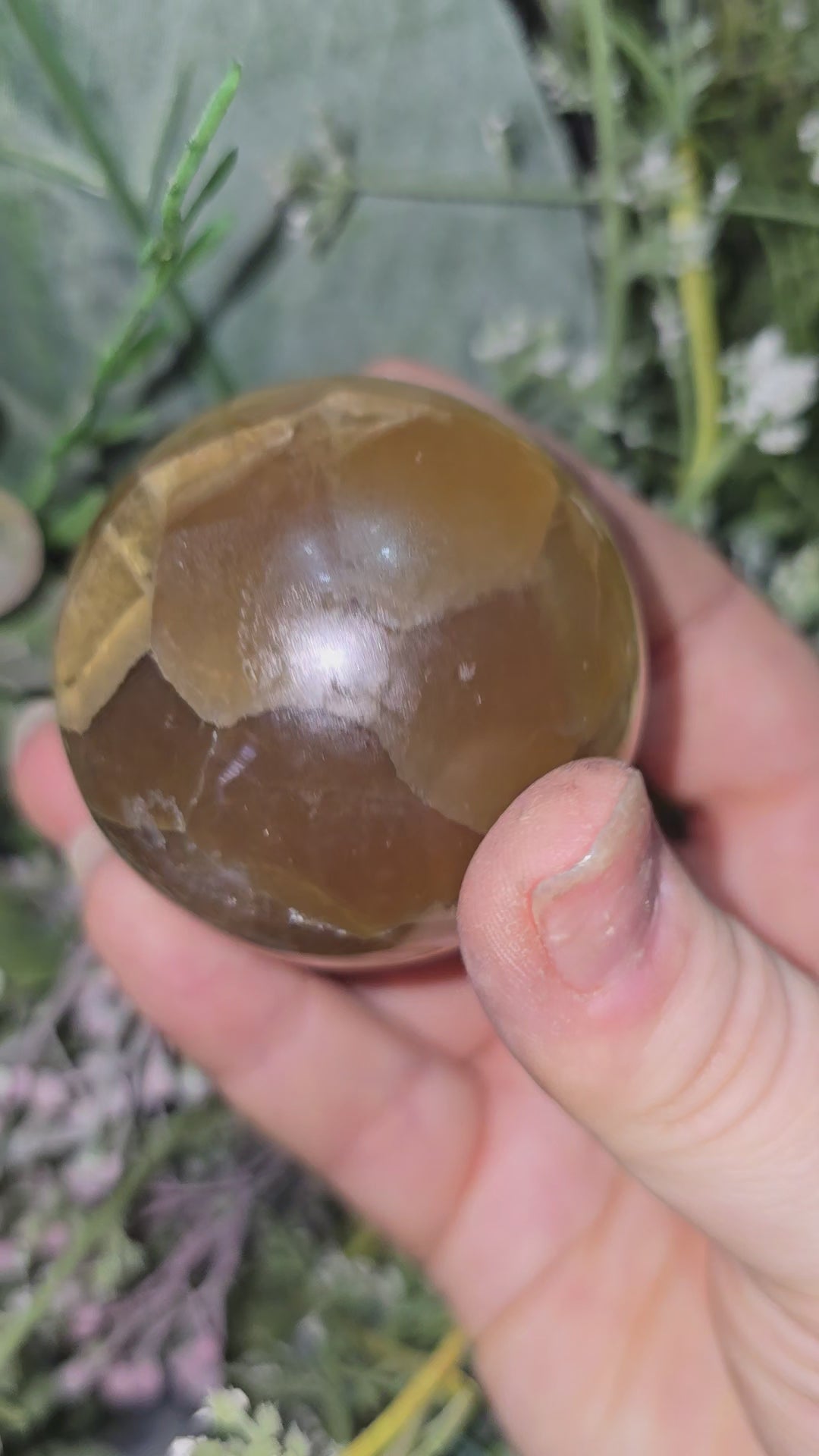 Yellow and Purple Fluorite Sphere